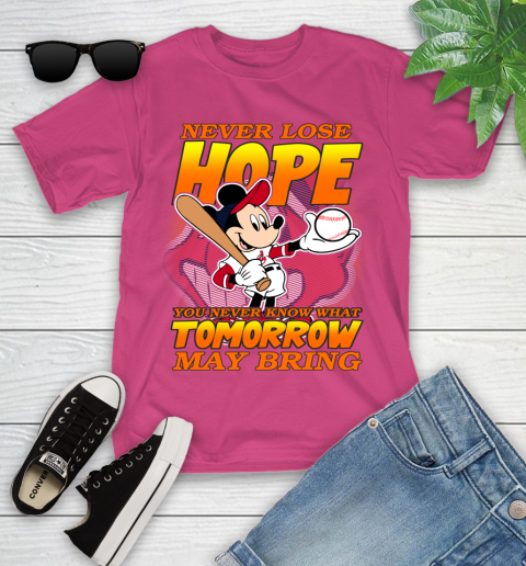 Cleveland Indians MLB Baseball Mickey Disney Never Lose Hope Youth T-Shirt 11