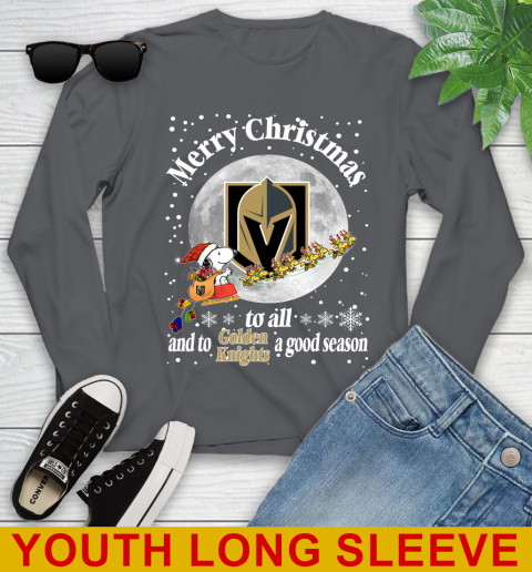 Vegas Golden Knights Merry Christmas To All And To Golden Knights A Good Season NHL Hockey Sports Youth Long Sleeve 9