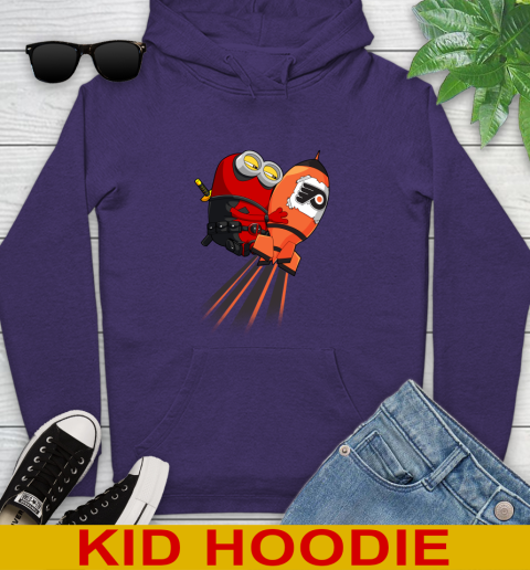 NHL Hockey Philadelphia Flyers Deadpool Minion Marvel Shirt Youth Hoodie 5