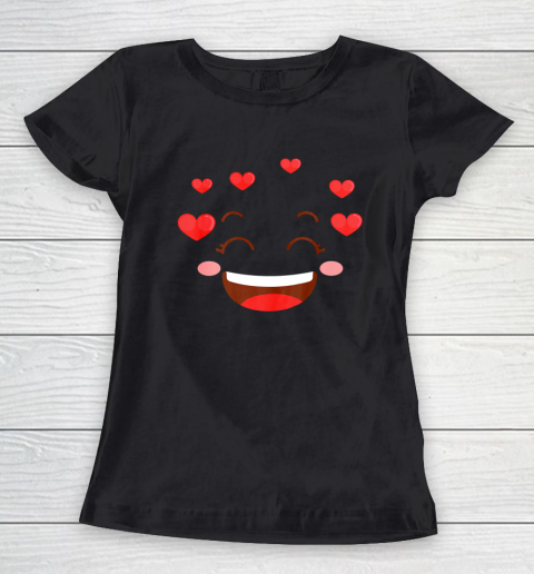 Kids Girls Valentine T Shirt Many Hearts Emoji Design Women's T-Shirt