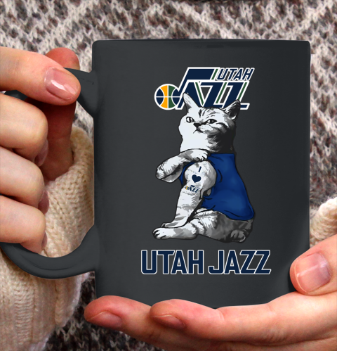 NBA Basketball My Cat Loves Utah Jazz Ceramic Mug 11oz