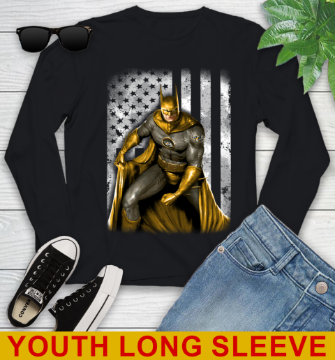 Nashville Predators NHL Hockey Batman DC American Flag Shirt Youth Long Sleeve
