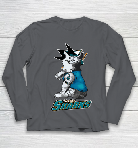 NHL My Cat Loves San Jose Sharks Hockey Youth Long Sleeve 6