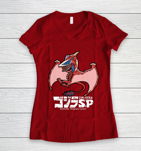 Godzilla Singular Point Rodan Women's V-Neck T-Shirt 8