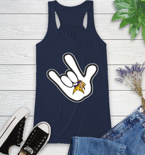 Minnesota Vikings NFL Football Mickey Rock Hand Disney Racerback Tank 10