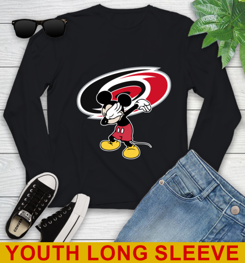 Carolina Hurricanes NHL Hockey Dabbing Mickey Disney Sports Youth Long Sleeve 2