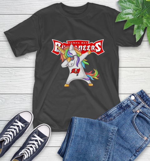 Tampa Bay Buccaneers NFL Football Funny Unicorn Dabbing Sports T-Shirt 14
