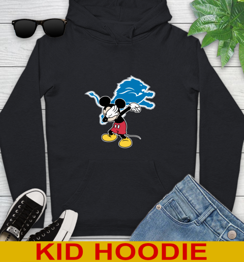 Detroit Lions NFL Football Dabbing Mickey Disney Sports Youth Hoodie 2