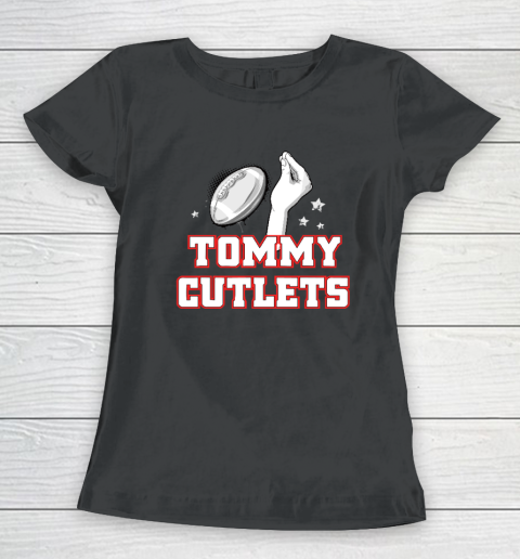 NY Italian Hand Gesture Tommy Cutlets Football Quarterback Women's T-Shirt