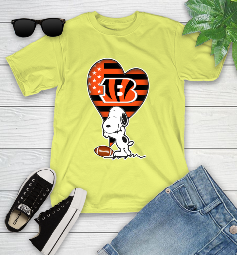 Cincinnati Bengals NFL Football The Peanuts Movie Adorable Snoopy Youth T-Shirt 8