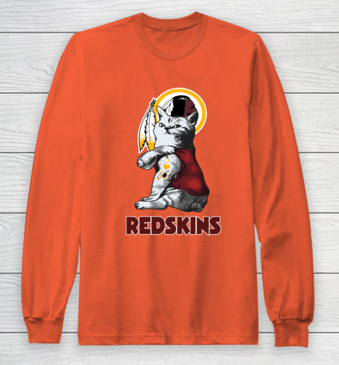 NFL Football My Cat Loves Washington Redskins Long Sleeve T-Shirt 3