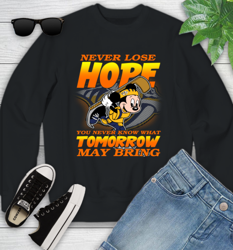 Nashville Predators NHL Hockey ootball Mickey Disney Never Lose Hope Youth Sweatshirt