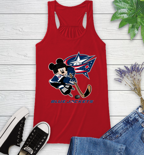 NHL Columbus Blue Jackets Mickey Mouse Disney Hockey T Shirt Racerback Tank 6