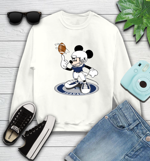 NFL Football Seattle Seahawks Cheerful Mickey Disney Shirt Sweatshirt 2