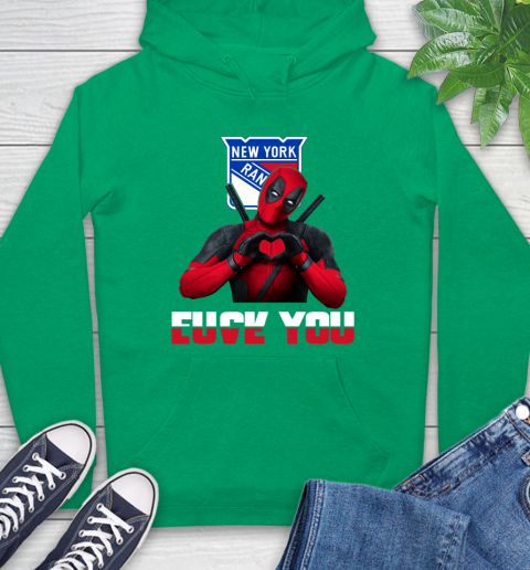 NHL New York Rangers Deadpool Love You Fuck You Hockey Sports Hoodie 8