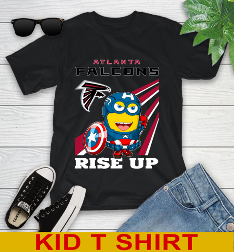 NFL Football Atlanta Falcons Captain America Marvel Avengers Minion Shirt Youth T-Shirt