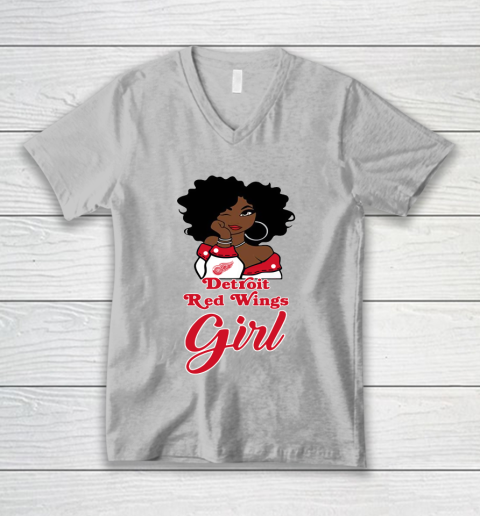 Detroit Red Wings Girl NHL V-Neck T-Shirt 4