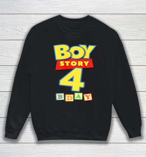 Toy Blocks Boy Story 4 Year Old Birthday Sweatshirt