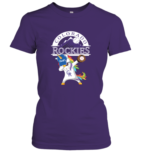 Hip Hop Dabbing Unicorn Flippin Love Colorado Rockies Women's T-Shirt