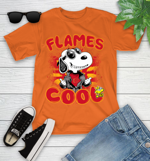 Let's Play Calgary Flames Ice Hockey Snoopy NHL Women's T-Shirt 