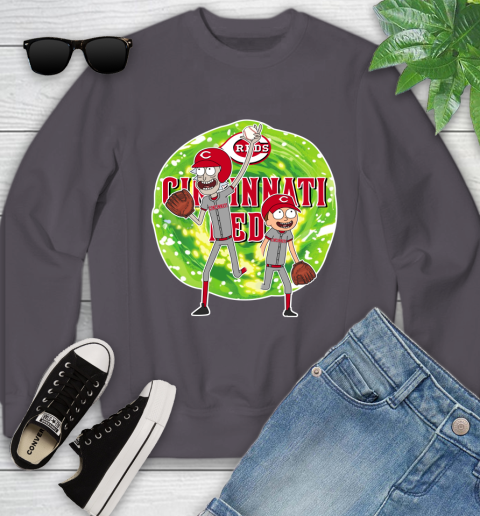 MLB Cincinnati Reds Rick And Morty Baseball Sports Youth Sweatshirt 6