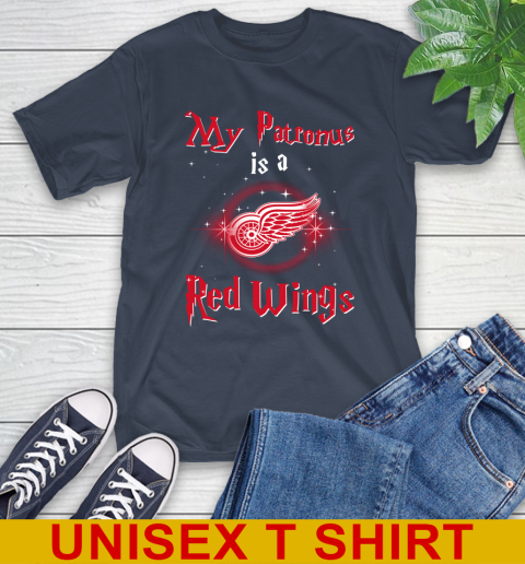 NHL Hockey Harry Potter My Patronus Is A Detroit Red Wings T-Shirt 3