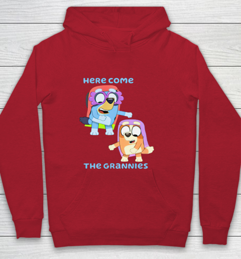 Blueys Shirt Here Come The Grannies Youth Hoodie 7