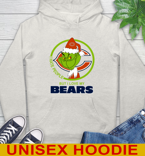 Chicago Bears NFL Christmas Grinch I Hate People But I Love My Favorite Football Team Hoodie 12