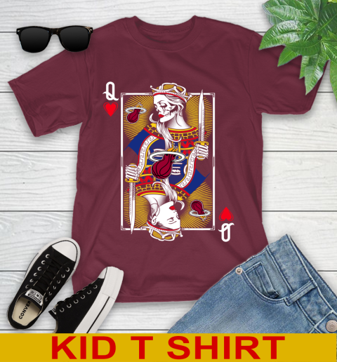 NBA Basketball Miami Heat The Queen Of Hearts Card Shirt Youth T-Shirt 5