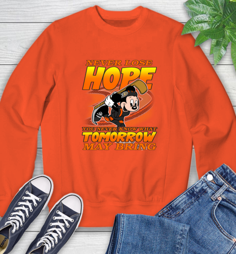 Anaheim Ducks NHL Hockey ootball Mickey Disney Never Lose Hope Sweatshirt 3