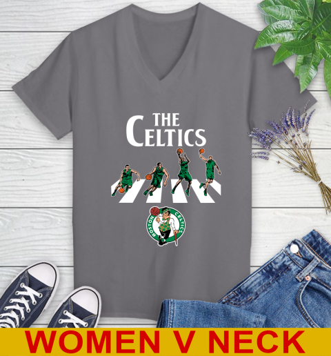 NBA Basketball Boston Celtics The Beatles Rock Band Shirt Women's V-Neck T-Shirt 11