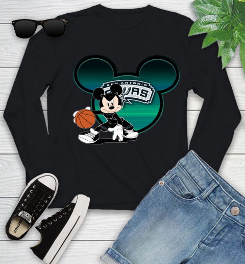 NBA San Antonio Spurs Mickey Mouse Disney Basketball Youth Long Sleeve 2
