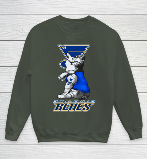NHL My Cat Loves St.Louis Blues Hockey Youth Sweatshirt 8