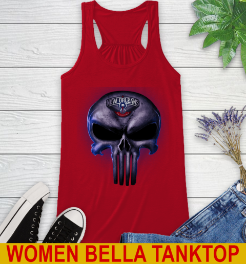 New Orleans Pelicans NBA Basketball Punisher Skull Sports Racerback Tank 4