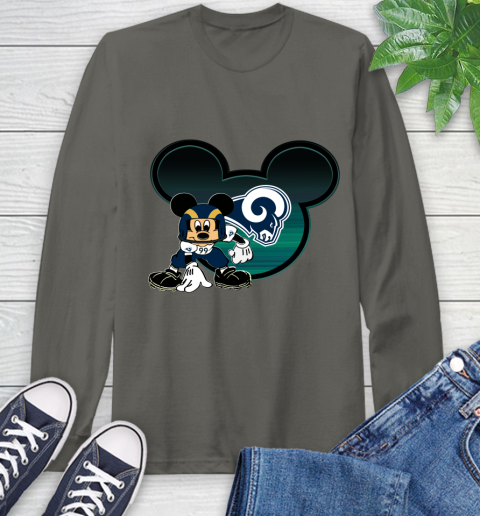 NFL Los Angeles Rams Mickey Mouse Disney Football T Shirt Long Sleeve T-Shirt 8