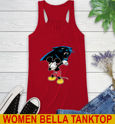 Carolina Panthers NFL Football Dabbing Mickey Disney Sports Racerback Tank 6