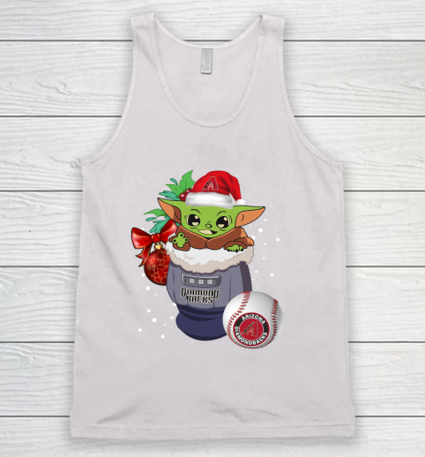 Arizona Diamondbacks Christmas Baby Yoda Star Wars Funny Happy MLB Tank Top 2