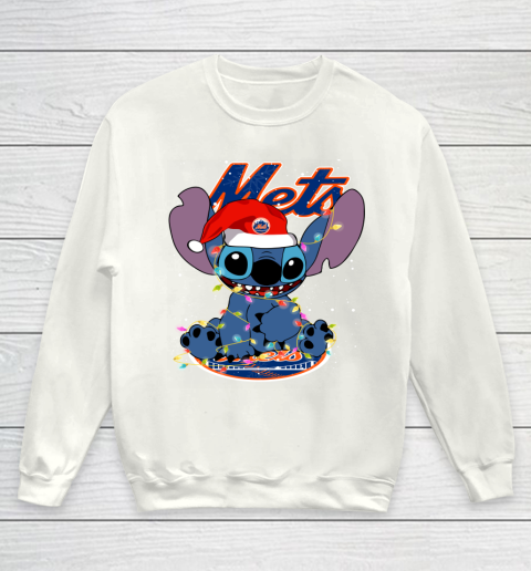 New York Mets MLB noel stitch Baseball Christmas Youth Sweatshirt