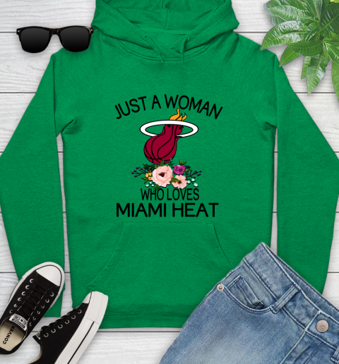 NBA Just A Woman Who Loves Miami Heat Basketball Sports Youth Hoodie 5