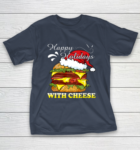 Happy Holidays With Cheese shirt Christmas Cheeseburger T-Shirt 3
