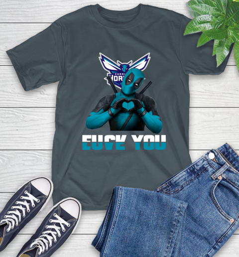 NBA Charlotte Hornets Deadpool Love You Fuck You Basketball Sports T-Shirt 10