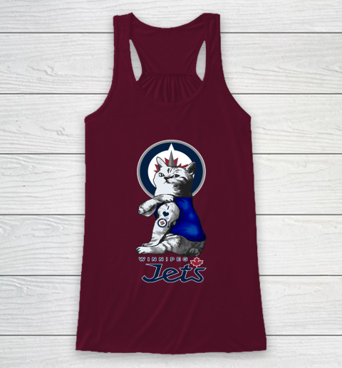 NHL My Cat Loves Winnipeg Jets Hockey Racerback Tank 2