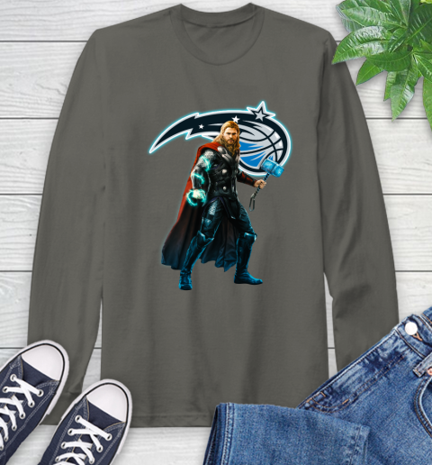NBA Thor Avengers Endgame Basketball Orlando Magic Long Sleeve T-Shirt 8