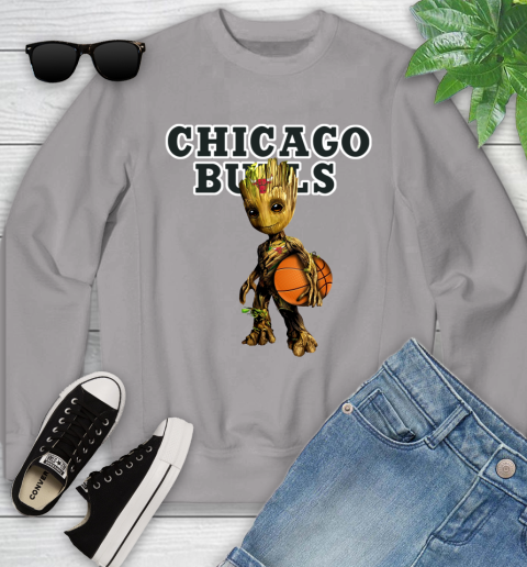 Chicago Bulls NBA Basketball Groot Marvel Guardians Of The Galaxy Youth Sweatshirt 4