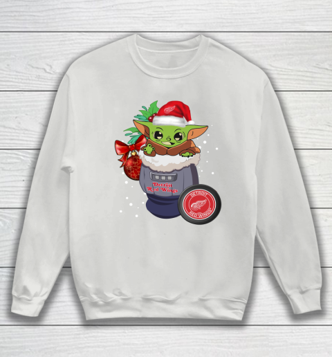 Detroit Red Wings Christmas Baby Yoda Star Wars Funny Happy NHL Sweatshirt 5