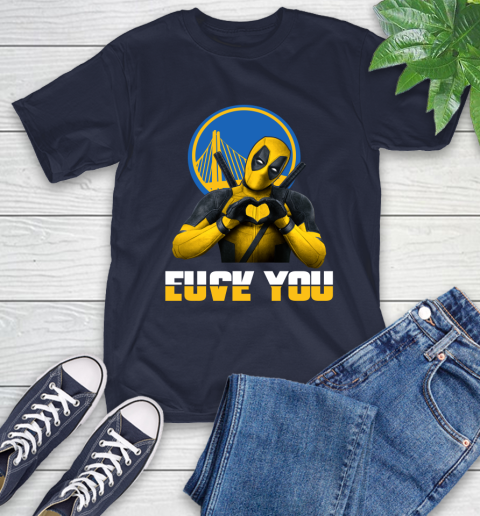 NBA Golden State Warriors Deadpool Love You Fuck You Basketball Sports T-Shirt 3