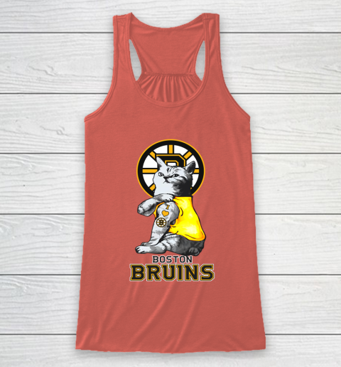 NHL My Cat Loves Boston Bruins Hockey Racerback Tank 3