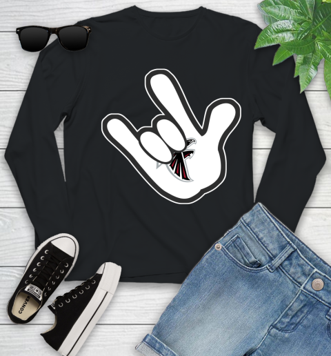 Atlanta Falcons NFL Football Mickey Rock Hand Disney Youth Long Sleeve 2