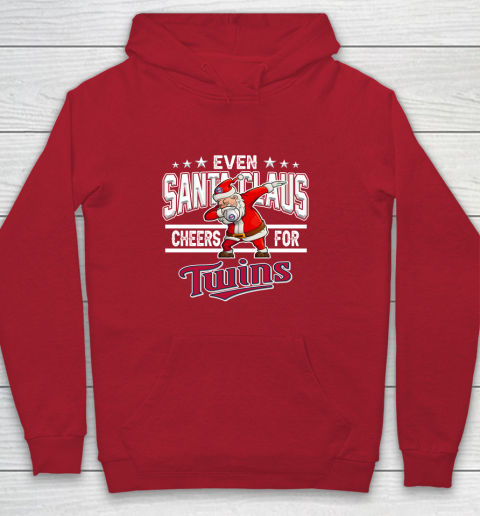 Minnesota Twins Even Santa Claus Cheers For Christmas MLB Youth Hoodie 7