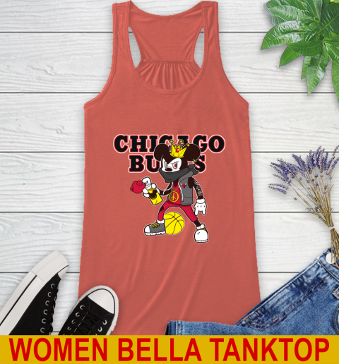 Chicago Bulls NBA Basketball Mickey Peace Sign Sports Racerback Tank 4